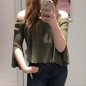 Off-Shoulder Flowy Crop Top